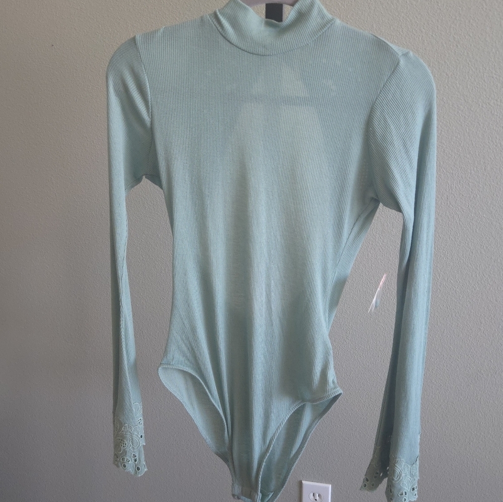 Free People Initimately Bodysuit- Turquoise